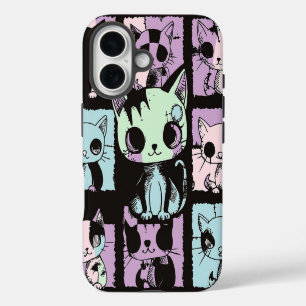 Schattig Kawaii Pastel Goth Patchwork Gotische Eng iPhone 16 Hoesje