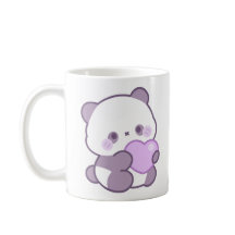 Schattig Kawaii Pastel Paarse Panda Hart