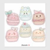schattig kawaii pastel waterverf Franse Macarons Sticker (Vel)