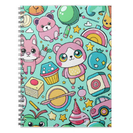 Schattig kawaii-patroon notitieboek