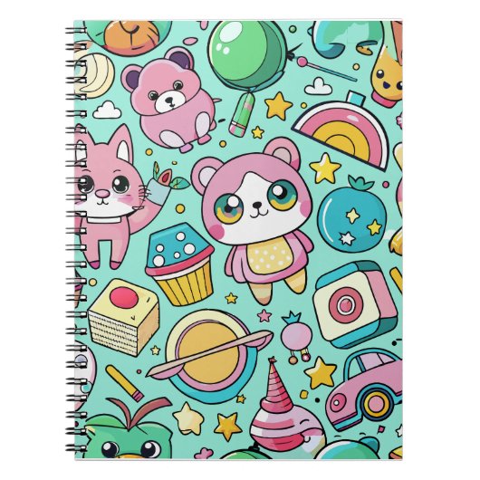 Schattig kawaii-patroon notitieboek (Voorkant)