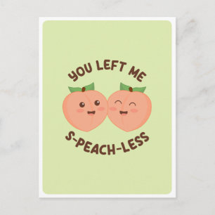 Schattig Kawaii Perzik Koppel Eet Pun Liefdescitaa Briefkaart