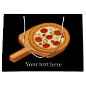 schattig Kawaii-pizzafeestliefhebbers voegen tekst Groot Cadeauzakje (Voorkant)