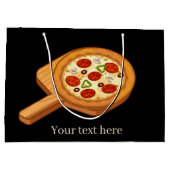 schattig Kawaii-pizzafeestliefhebbers voegen tekst Groot Cadeauzakje (Achterkant)