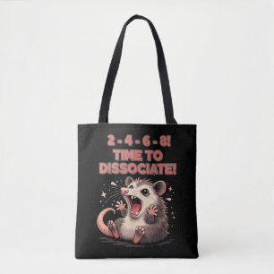Schattig Kawaii Possum Tijd om te Dissociëren Grap Tote Bag