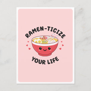 Schattig Kawaii Ramen Aziatisch Eten Pun Romantisc Briefkaart