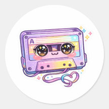 Schattig Kawaii Retro Cassettebandje Pastel Paars 