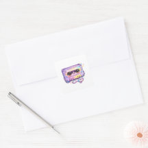 Schattig Kawaii Retro Cassettebandje Pastel Paars 