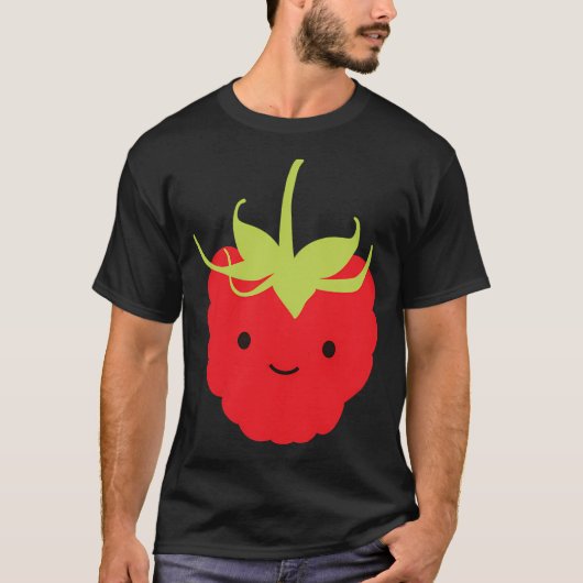 Schattig Kawaii Rode Framboos T-shirt (Voorkant)