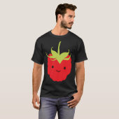 Schattig Kawaii Rode Framboos T-shirt (Voorkant volledig)