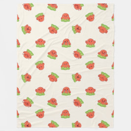Schattig Kawaii Rood en Groen Slijm Monster Crème Fleece Deken