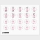 Schattig Kawaii Roze Konijn Ronde Sticker (Vel)