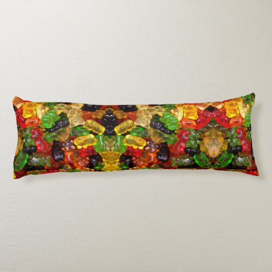 schattig kawaii snoeit kleurrijk snoep beer lichaamskussen (Achterkant)