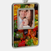 schattig kawaii snoeit kleurrijk snoep beer verzilverd omlijst ornament (Rechts)