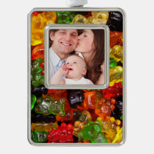 schattig kawaii snoeit kleurrijk snoep beer verzilverd omlijst ornament