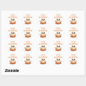 Schattig Kawaii Spook Met Herfstbladeren Halloween Ronde Sticker (Vel)