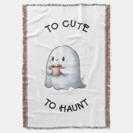 Schattig Kawaii Spookje met Koffie Waterverf Deken