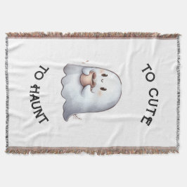 Schattig Kawaii Spookje met Koffie Waterverf  Deken