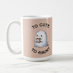 Schattig Kawaii Spookje met Koffie Waterverf Koffiemok