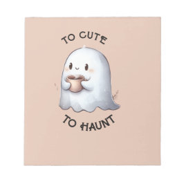 Schattig Kawaii Spookje met Koffie Waterverf  Notitieblok