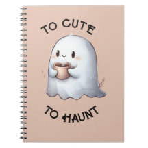 Schattig Kawaii Spookje met Koffie Waterverf 