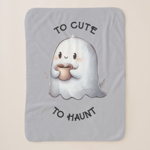Schattig Kawaii Spookje met Koffie Waterverf Sherpa Deken