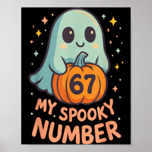 Schattig kawaii spookpompoen 67 meme grappige wisk poster
