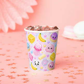 Schattig Kawaii Squishies Meisje Verjaardagsfeestj Papieren Bekers