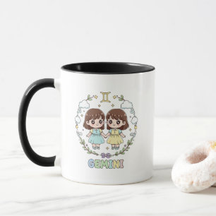 Schattig Kawaii Tweelingen Sterrenbeeld Mok