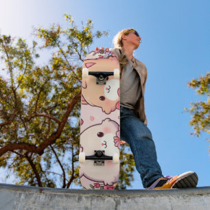 Schattig Kawaii Valentijn Konijn Beer Liefdescadea Persoonlijk Skateboard