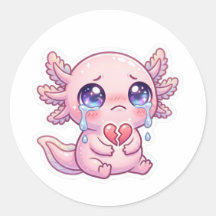 Schattig Kawaii Verdrietige Axolotl Huilend met Ge