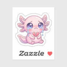 Schattig Kawaii Verdrietige Axolotl Huilend met Ge