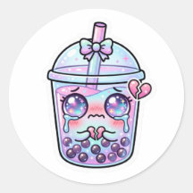 Schattig Kawaii Verdrietige Boba Melk Thee Huilend