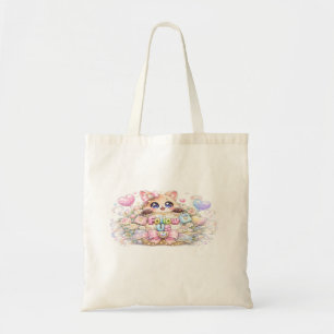 Schattig Kawaii Volg Ons Kat Pastel Roze Sociale M Tote Bag