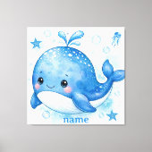 schattig kawaii walvis ontwerp canvas afdruk (Voorkant)