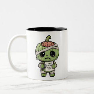 Schattig Kawaii Zombie Pompoen Koffie Verslaafde T Tweekleurige Koffiemok