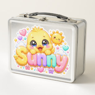 Schattig Kawaii Zonnig Kuiken Naam Pastel Roze Gla