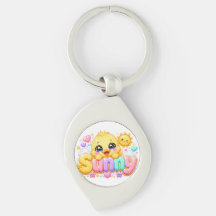 Schattig Kawaii Zonnig Kuiken Naam Pastel Roze Gla