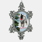 Schattig Keeshond Puppy Tin Sneeuwvlok Ornament (Links)
