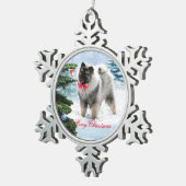 Schattig Keeshond Puppy Tin Sneeuwvlok Ornament (Rechts)