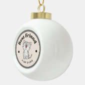 SCHATTIG! Keramische bal - Beste Vriendbont ooit - Ornament (Rechts)