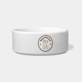 SCHATTIG! Keramische kattenkom - Beste Vriendbont  Voerbakje