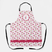 Schattig Kersen Coquette Roze Maatwerk Monogram Schort (Voorkant)