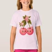 Schattig Kersenliefdesticker T-shirt (Voorkant)