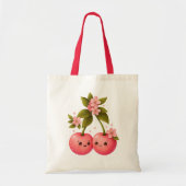 Schattig Kersenliefdesticker Tote Bag (Voorkant)