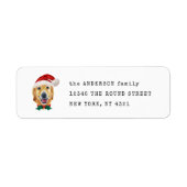Schattig Kerst-adres Golden Retriever-hond Etiket (Voorkant)