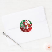 Schattig Kerst Beer Illustratie Ronde Sticker (Envelop)