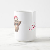 Schattig Kerst Dier Met Kerstmannenhoed Koffiemok (Center)