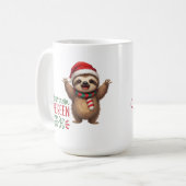 Schattig Kerst Dier Met Kerstmannenhoed Koffiemok (Voorkant links)