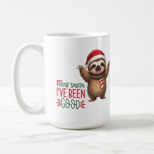 Schattig Kerst Dier Met Kerstmannenhoed Koffiemok (Links)